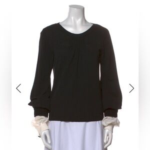 Chanel Black wool blend Long Sleeve Top 44 M